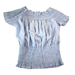 SALT  Women's‎ M Light Blue Crop Top Elastic Casual Summer Boho